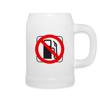 STOP Tank Prices Gasoline Diesel Gas Station - Beer Mug - white - Right