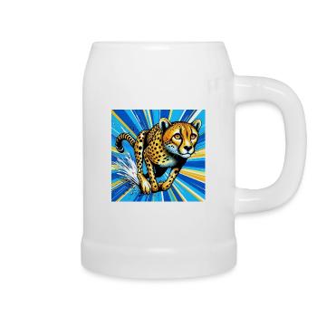 guépard - Chope en céramique - blanc - Droite