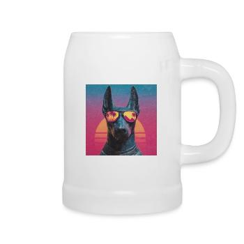 Anubis Synthwave - God on Vacation - Beer Mug - white - Right