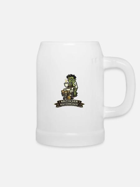 Kritischer Koffeinengel - Bierkrug - Weiß