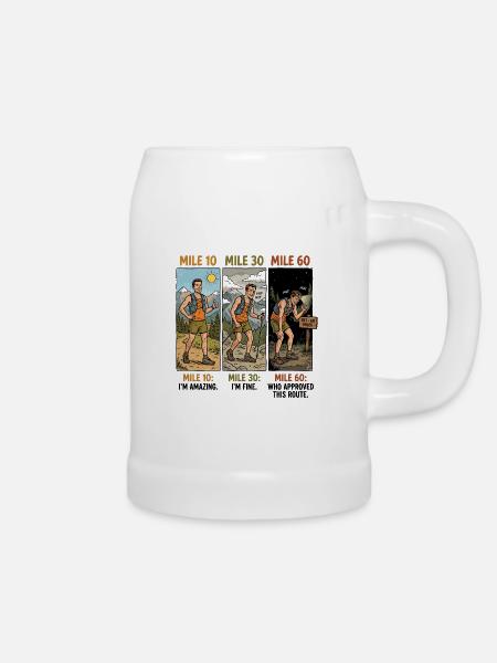 Ultramarathon 100 Meilen Trailrunner - Bierkrug - Weiß