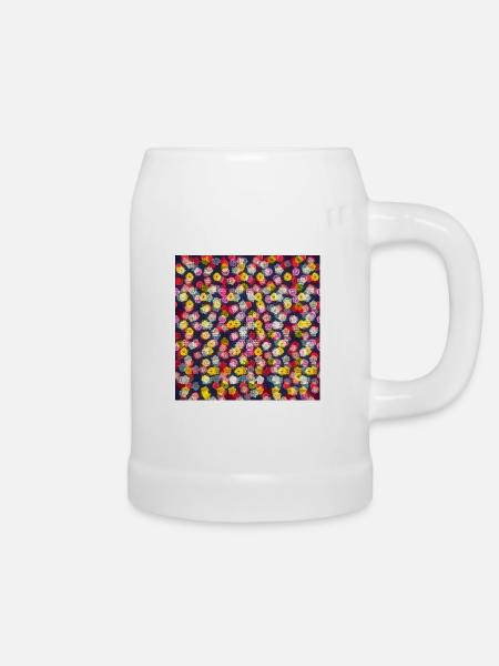 Rosenblüten #9 - Bierkrug - Weiß