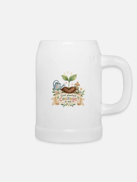 Gott gab mir Mut - Bierkrug - Weiß