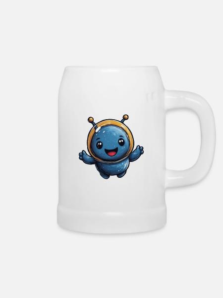 Kosmischer Astronaut Alien - Bierkrug - Weiß