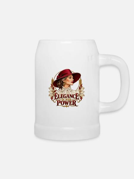 Eleganz ist ihre Stärke - Bierkrug - Weiß