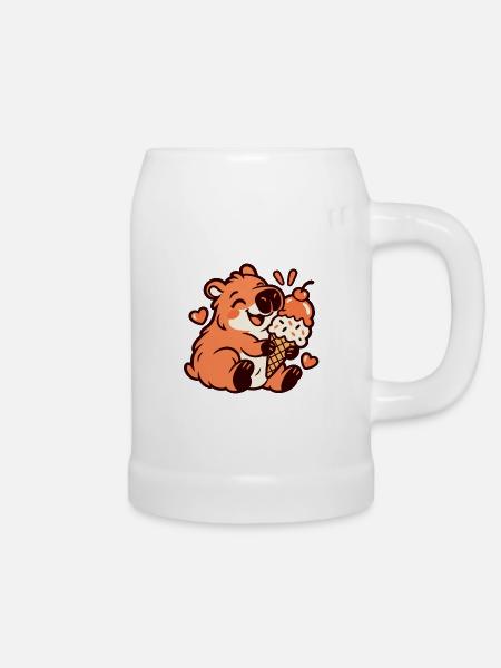 Kawaii Capybara - Bierkrug - Weiß