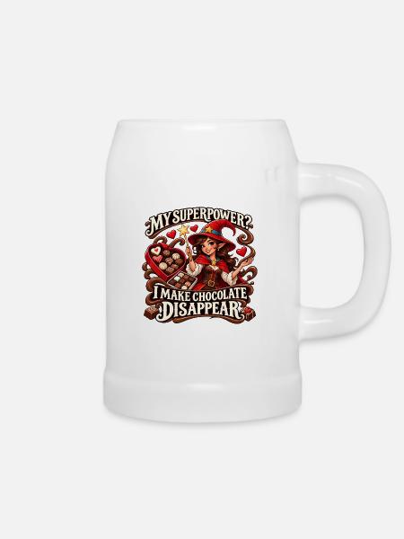Meine Superkraft? Schokoladen-Verschwinde-Hexe - Bierkrug - Weiß