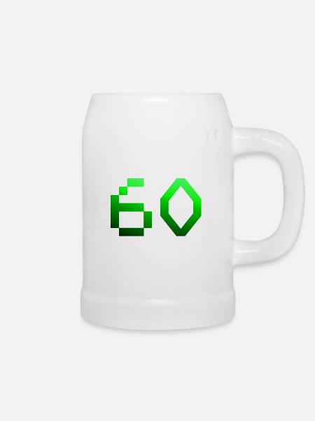 für Männer, 60 Pixelgrafik - Bierkrug - Weiß