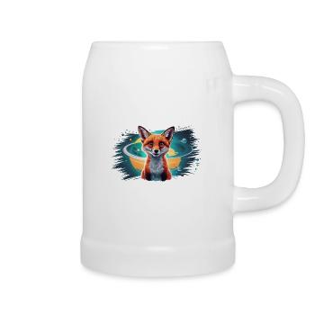 Fuchs - Illustration - Bierkrug - Weiß - Rechts