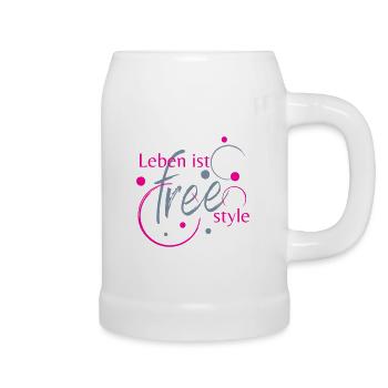 Leben ist freestyle - Bierkrug - Weiß - Rechts