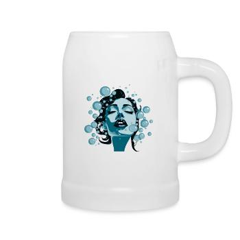 Eat my bubbles, swim team, swimmers - Beer Mug - white - Right