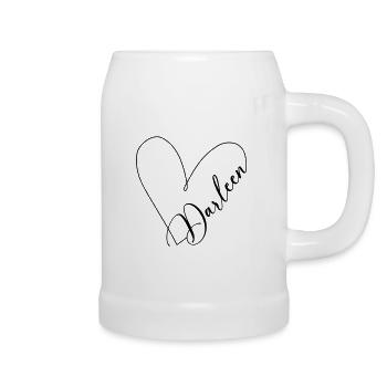 Darleen Name Herzlinie - Bierkrug - Weiß - Rechts