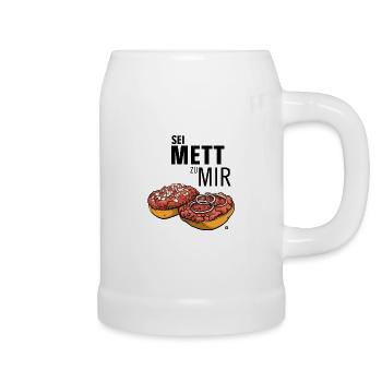 Mettbrötchen | Sei Mett zu mir - Bierkrug - Weiß - Rechts