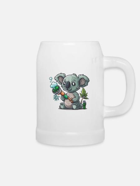 Bong-blasender Koala - Bierkrug - Weiß