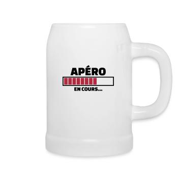 apéro en cours - Chope en céramique - blanc - Droite