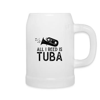 Tuba Tuba Cuivre Instrument Musique Fanfare - Chope en céramique - blanc - Droite