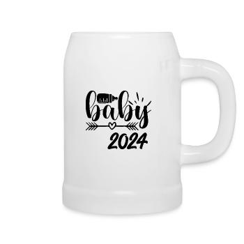 Bébé 2024 Grossesse annonce la naissance du bébé - Chope en céramique - blanc - Droite