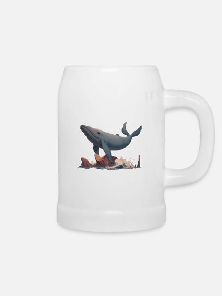 Fliegender Wal - Bierkrug - Weiß