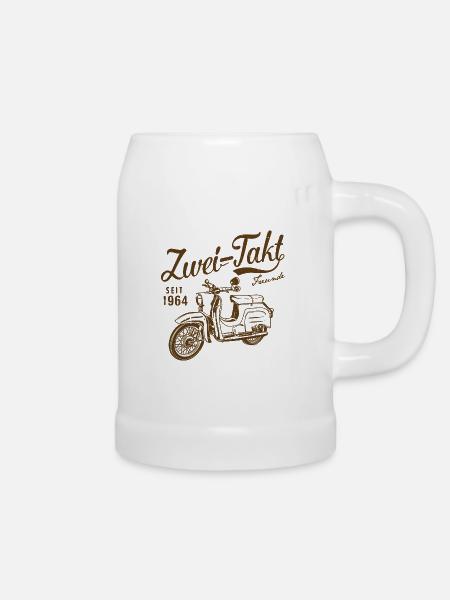 Simson Schwalbe Zweitakt Freunde - Bierkrug - Weiß