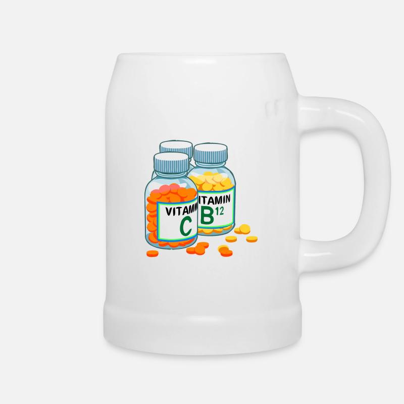 vitamins - Beer Mug - white