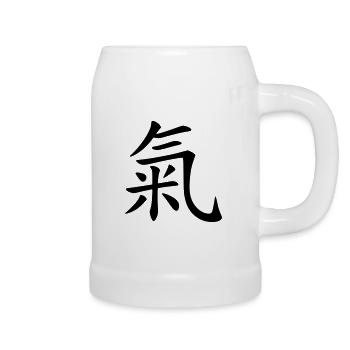 Qi Leben Freude - Bierkrug - Weiß - Rechts