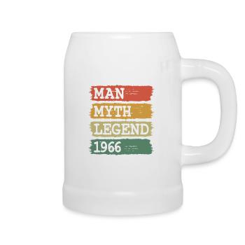 1966 Vintage Man Myth Legend Birthday - Beer Mug - white - Right