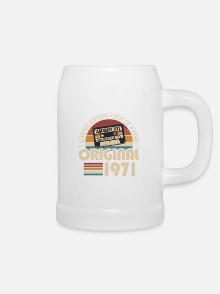 1971 Jahrgang geboren Vintage Geburtstag Retro - Bierkrug - Weiß
