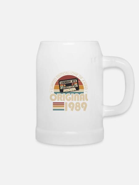 1989 Jahrgang geboren Vintage Geburtstag Retro - Bierkrug - Weiß