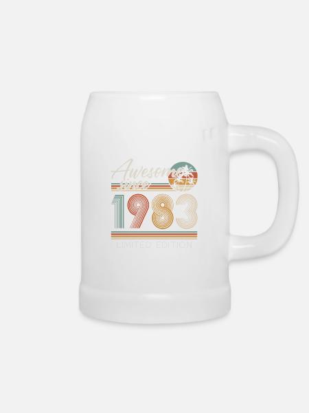 1983 Jahrgang geboren Vintage Geburtstag Retro - Bierkrug - Weiß