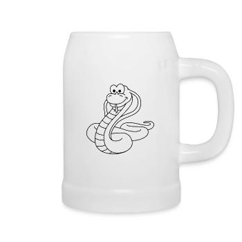 Snake Cobra Comic Animal - Beer Mug - white - Right