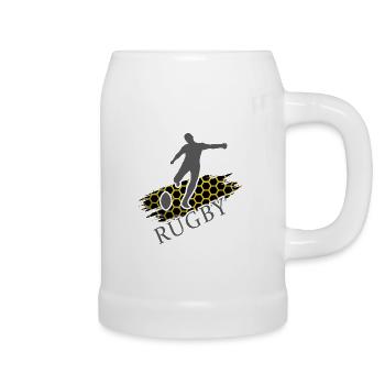 rugby rugbyspieler rugby tackle - Bierkrug - Weiß - Rechts