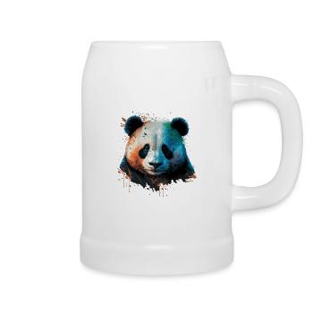 Bunte Panda Illustration - Bierkrug - Weiß - Rechts