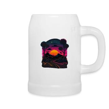 Synthwave-Artwork - Bierkrug - Weiß - Rechts