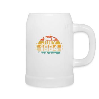 1984 Juli - Jahre Großartigkeit seit Juli 1984 - Bierkrug - Weiß - Rechts