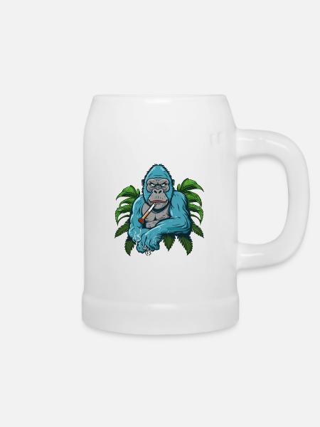 Stumpfer Gorilla - Bierkrug - Weiß