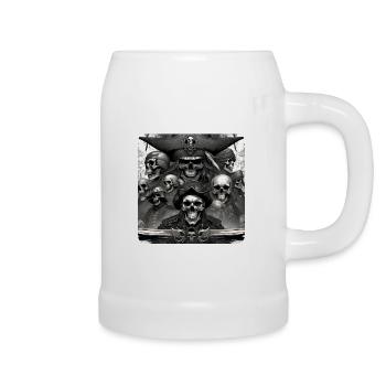 Pirates with skulls - Beer Mug - white - Right