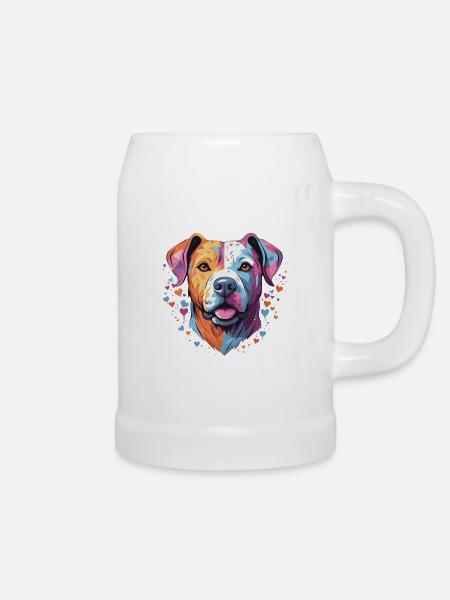 Happy Dog 1 - Bierkrug - Weiß