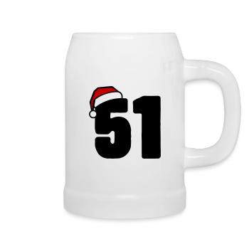 51 Zahl Weihnachten - Bierkrug - Weiß - Rechts