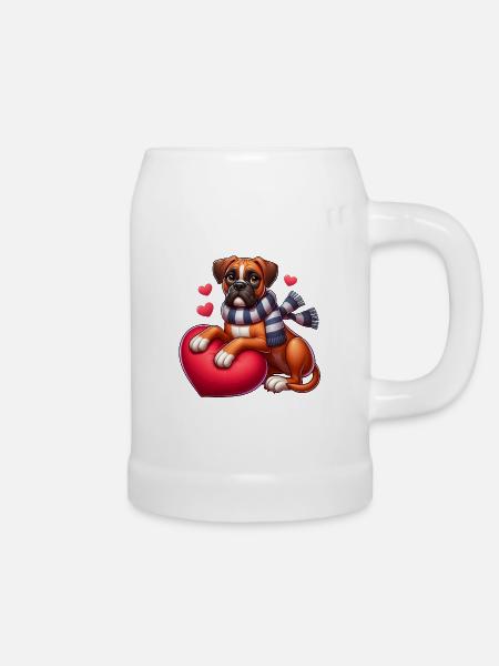 Boxerhund Liebe - Bierkrug - Weiß