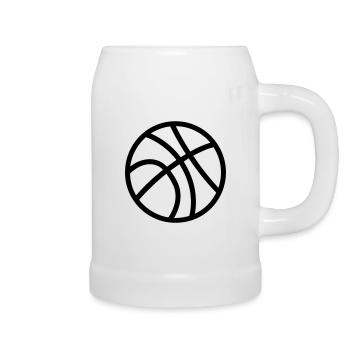 Ballon de basket - Chope en céramique - blanc - Droite