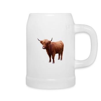 Bovins écossais des Highlands - Chope en céramique - blanc - Droite
