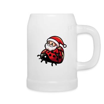 Marienkäfer Weihnachtsmann - Bierkrug - Weiß - Rechts