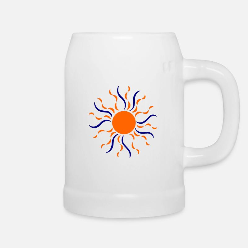 Sonnendesign von Cean - Bierkrug - Weiß