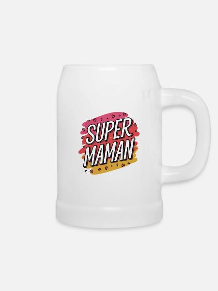 Super-Mama - Bierkrug - Weiß