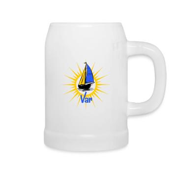 Voilier Soleil Var - Chope en céramique - blanc - Droite