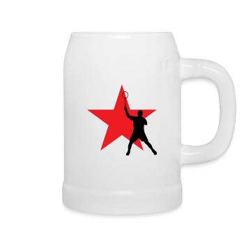 Badminton - Sport - Racket - Beer Mug - white - Right