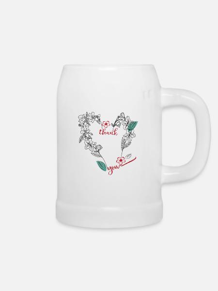 Dankeschön Herz - Bierkrug - Weiß
