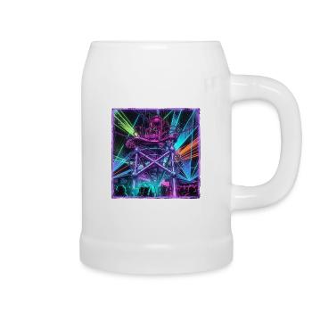 Retro Rave Electro - Beer Mug - white - Right