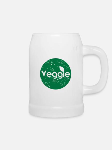 Veggie Stempel - Bierkrug - Weiß