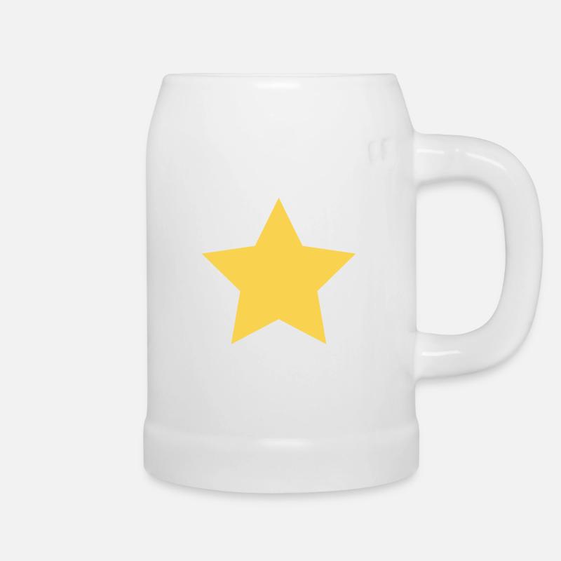 Stern Gelb - Bierkrug - Weiß